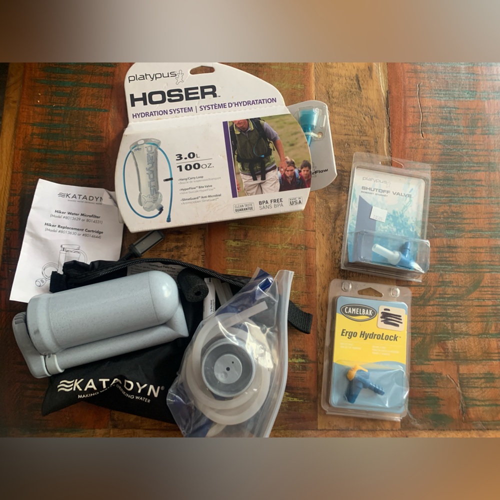 NWT Katadyn Water filter set lot platypus camelback backpacking hiking summer